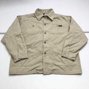 Vintage Woolrich Jacket Mens Medium Saddle Canvas Chore Jacket Shacket 90s 4274